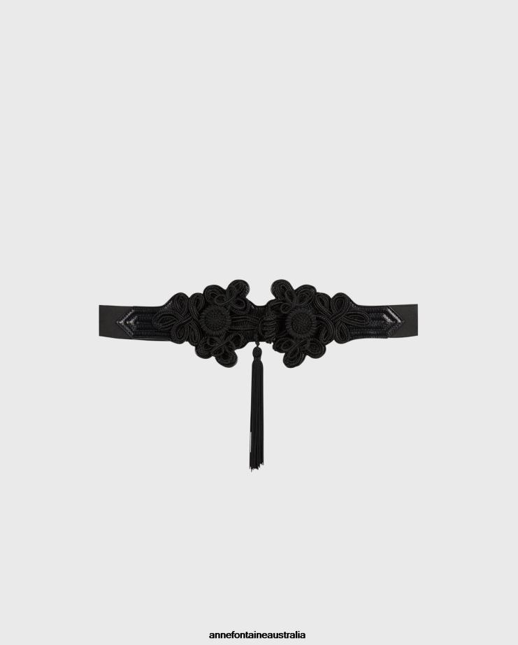 Anne Fontaine Accessories 2VZRJ647 Women Badia Belt Braided Belt With Braid Motif and Tassel Stylish
