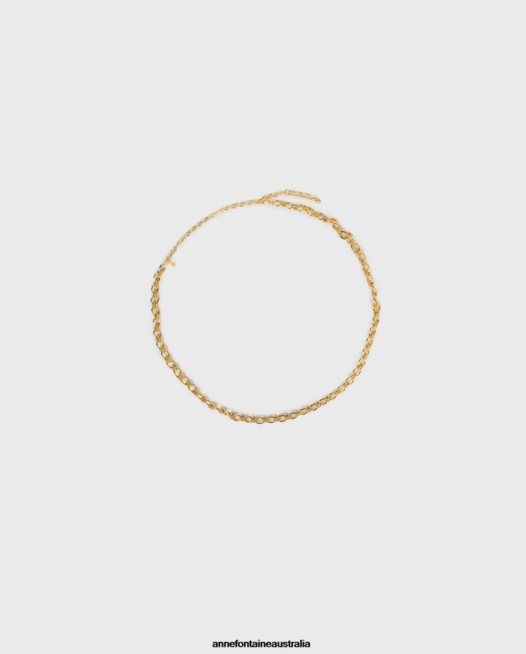 Anne Fontaine Accessories 2VZRJ675 Women Jodelle Belt Adjustable Link Chain Belt Gold