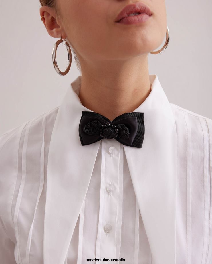 Anne Fontaine Accessories 2VZRJ505 Women James Bowtie Adjustable Bowtie Necklace Black