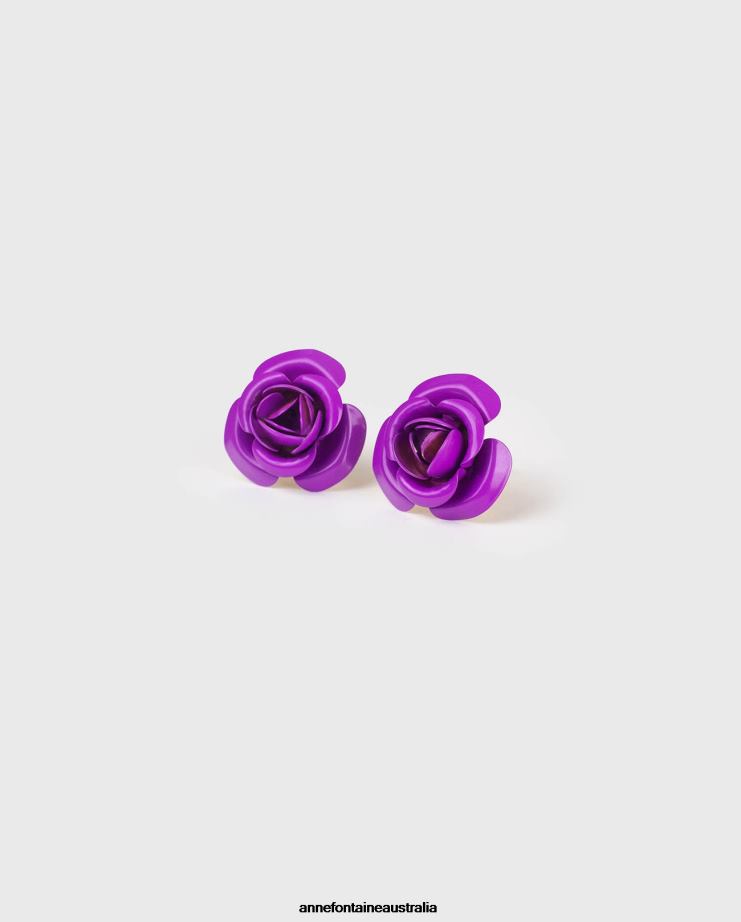 Anne Fontaine Accessories 2VZRJ542 Women Neissy Cufflinks Classic Flower Cufflink Violet