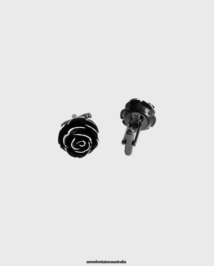Anne Fontaine Accessories 2VZRJ553 Women Lola Cufflinks Resin Flower Cufflinks Black