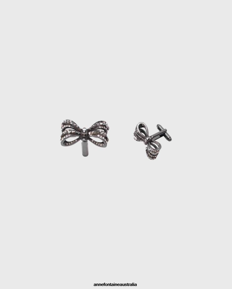 Anne Fontaine Accessories 2VZRJ563 Women Ouzo Cufflinks Bow-Shaped Cufflinks With a Finish Metallic