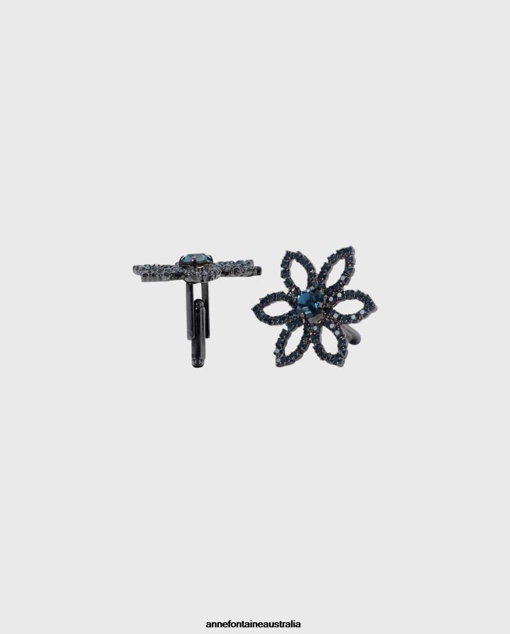 Anne Fontaine Accessories 2VZRJ564 Women Waylon Cufflinks Floral-Shaped Cufflinks Dark Blue