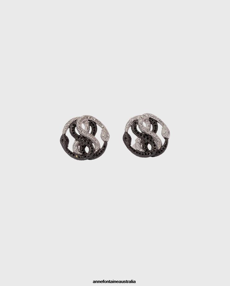 Anne Fontaine Accessories 2VZRJ565 Women Nobby Cufflinks Intertwined Serpent Cufflinks Silver