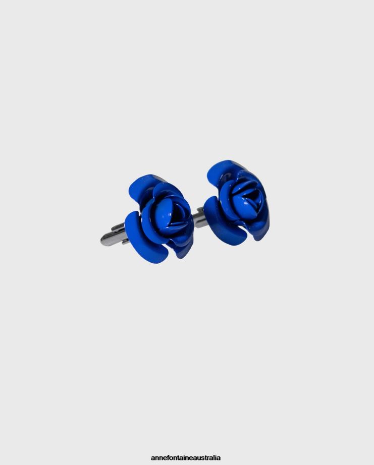 Anne Fontaine Accessories 2VZRJ570 Women Neissy Cufflinks Floral Cufflinks in Ultra Blue