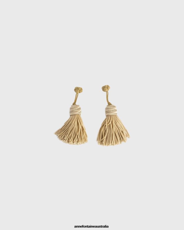 Anne Fontaine Accessories 2VZRJ572 Women Artisa Cufflinks Natural Fringe Cufflinks Stylish