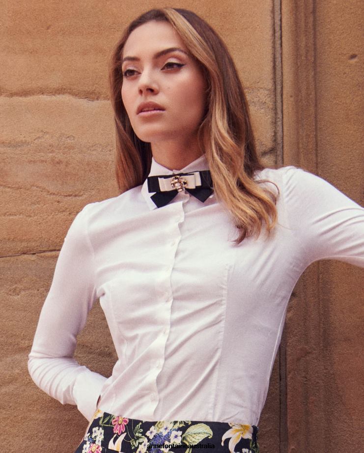 Anne Fontaine Accessories 2VZRJ593 Women Opama Brooch Bow-Shaped Brooch With Mounted Stones Stylish