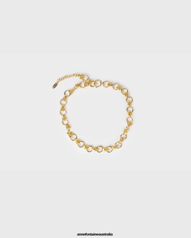 Anne Fontaine Accessories 2VZRJ594 Women Shelley Necklace Adjustable Link Chain Necklace Gold