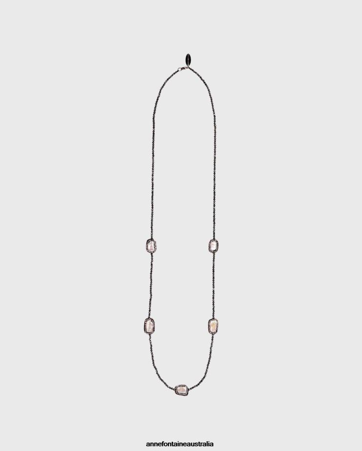 Anne Fontaine Accessories 2VZRJ598 Women Tesso Necklace Beaded Necklace With Freshwater Pearls Silver