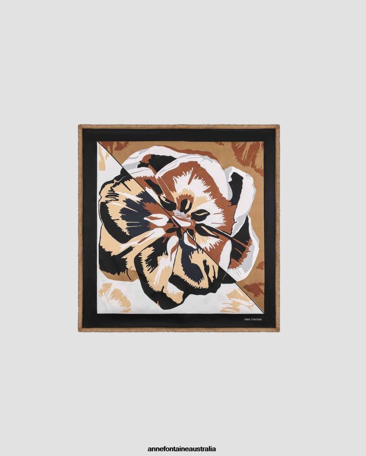 Anne Fontaine Accessories 2VZRJ612 Women Telly Scarf Silk Square Scarf With Details Floral