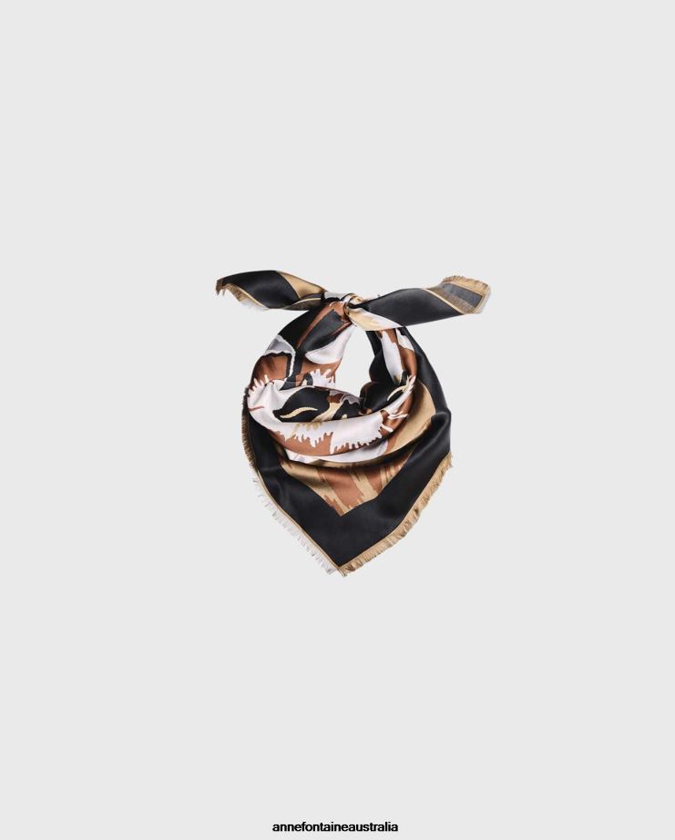 Anne Fontaine Accessories 2VZRJ612 Women Telly Scarf Silk Square Scarf With Details Floral