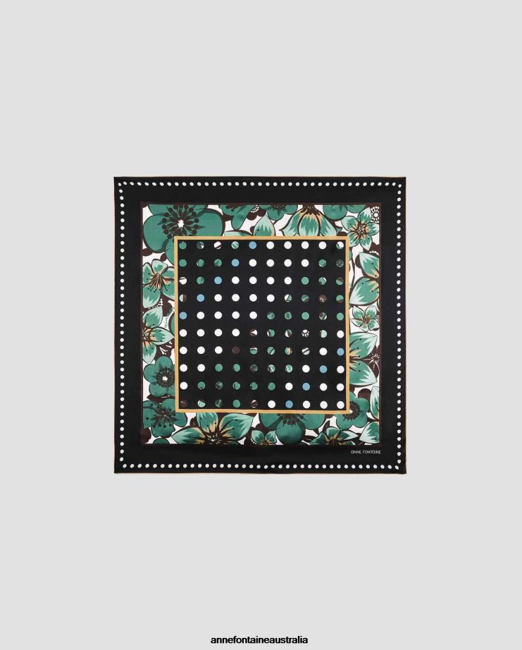 Anne Fontaine Accessories 2VZRJ615 Women Ted Scarf Silk Square Scarf Floral