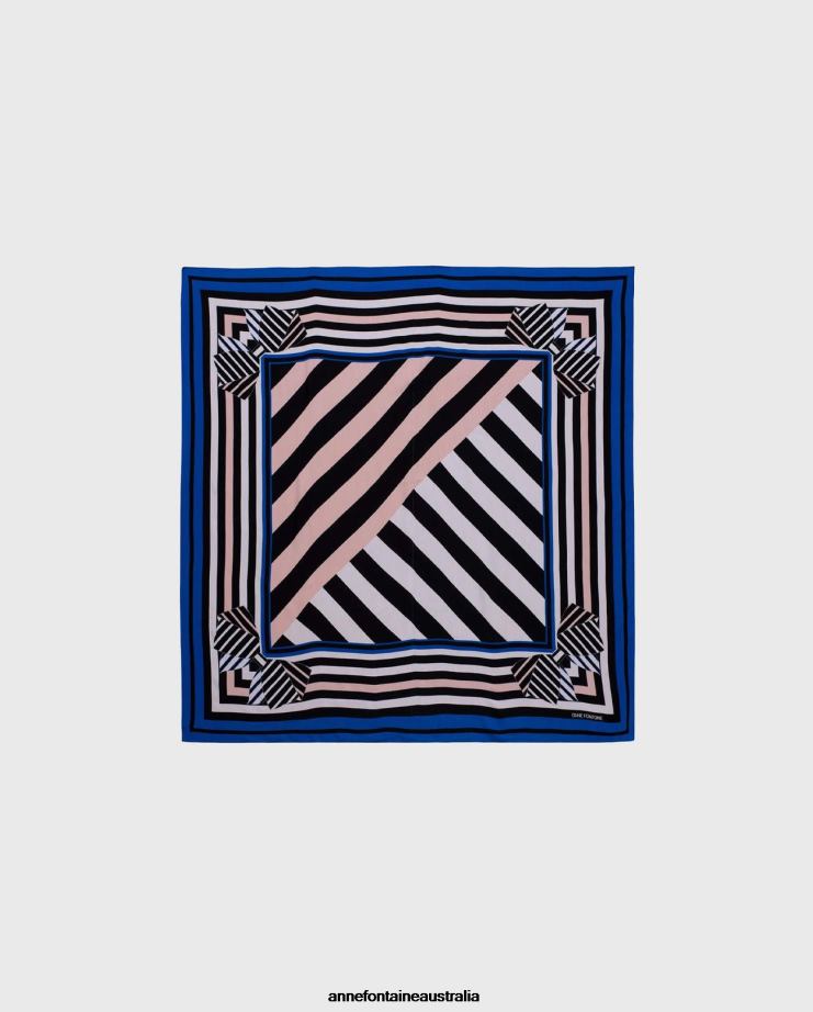 Anne Fontaine Accessories 2VZRJ620 Women Iana Scarf Colorful Scarf With Geometric Patterns Stylish