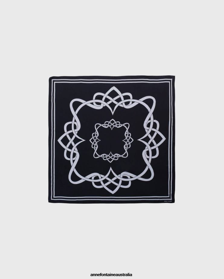 Anne Fontaine Accessories 2VZRJ623 Women Glenda Scarf Black/White