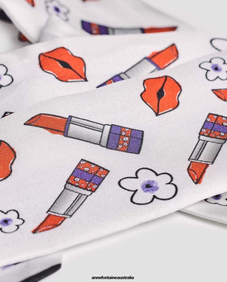 Anne Fontaine Accessories 2VZRJ627 Women Tio Tie Scarf Printed Silk Twill Scarf Stylish