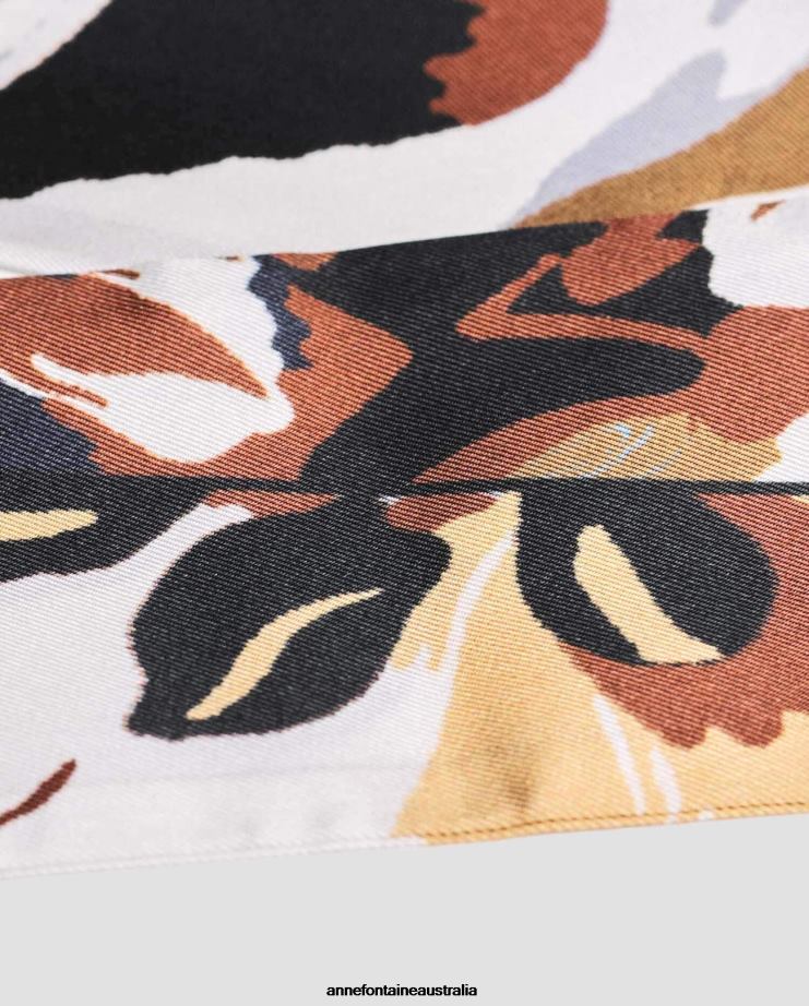 Anne Fontaine Accessories 2VZRJ630 Women Trey Tie Scarf Silk Twill Scarf Floral