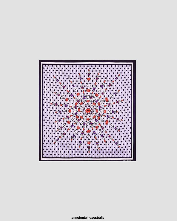 Anne Fontaine Accessories 2VZRJ637 Women Tania Scarf Printed Silk Square Scarf Stylish