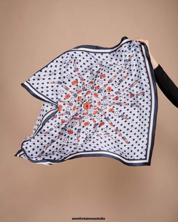 Anne Fontaine Accessories 2VZRJ637 Women Tania Scarf Printed Silk Square Scarf Stylish