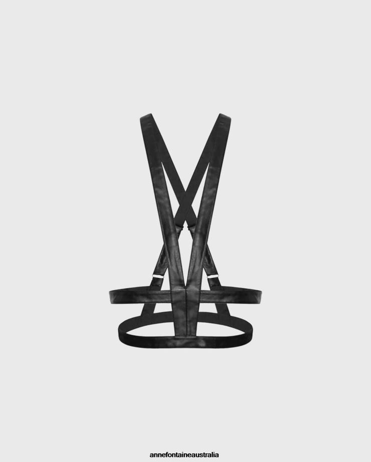 Anne Fontaine Accessories 2VZRJ576 Women Enya Harness Faux Leather Harness Black