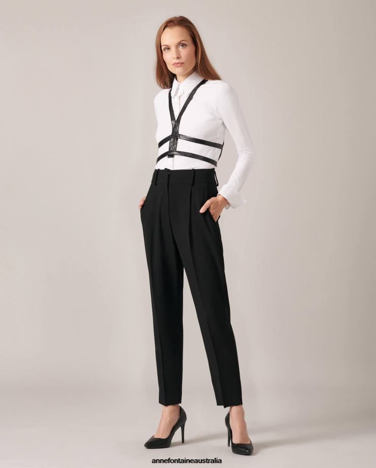 Anne Fontaine Accessories 2VZRJ576 Women Enya Harness Faux Leather Harness Black