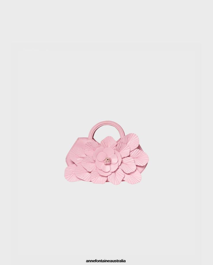 Anne Fontaine Bags 2VZRJ686 Women Scarlett Mini Handbag Signature Leather Mini Floral Handbag Petal Pink