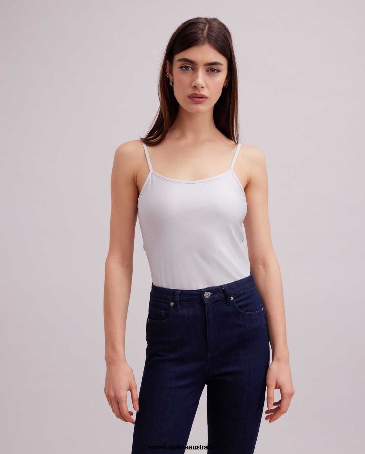 Anne Fontaine Clothing 2VZRJ298 Women Cintia Camisole Thin Strap Camisole Silver/Grey