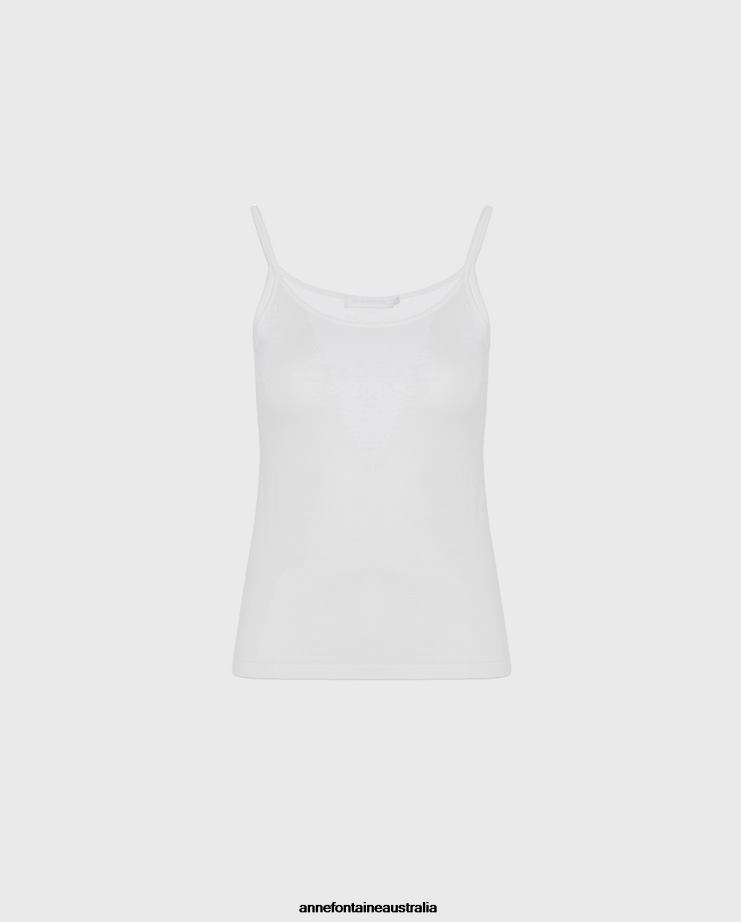 Anne Fontaine Clothing 2VZRJ298 Women Cintia Camisole Thin Strap Camisole Silver/Grey