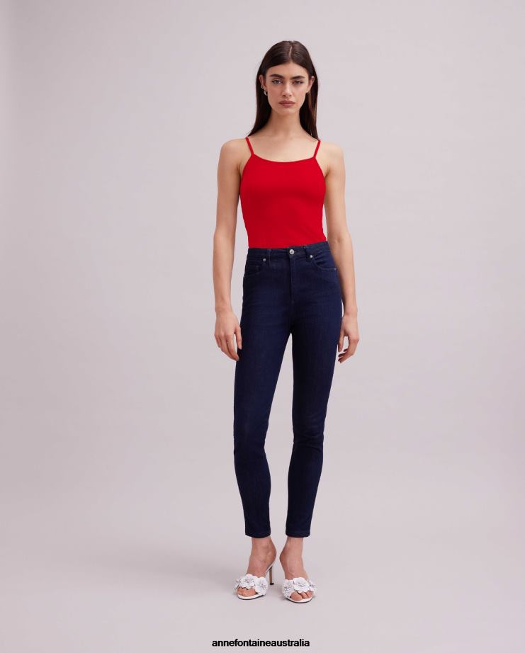 Anne Fontaine Clothing 2VZRJ304 Women Cintia Camisole Thin Strap Camisole Tango Red