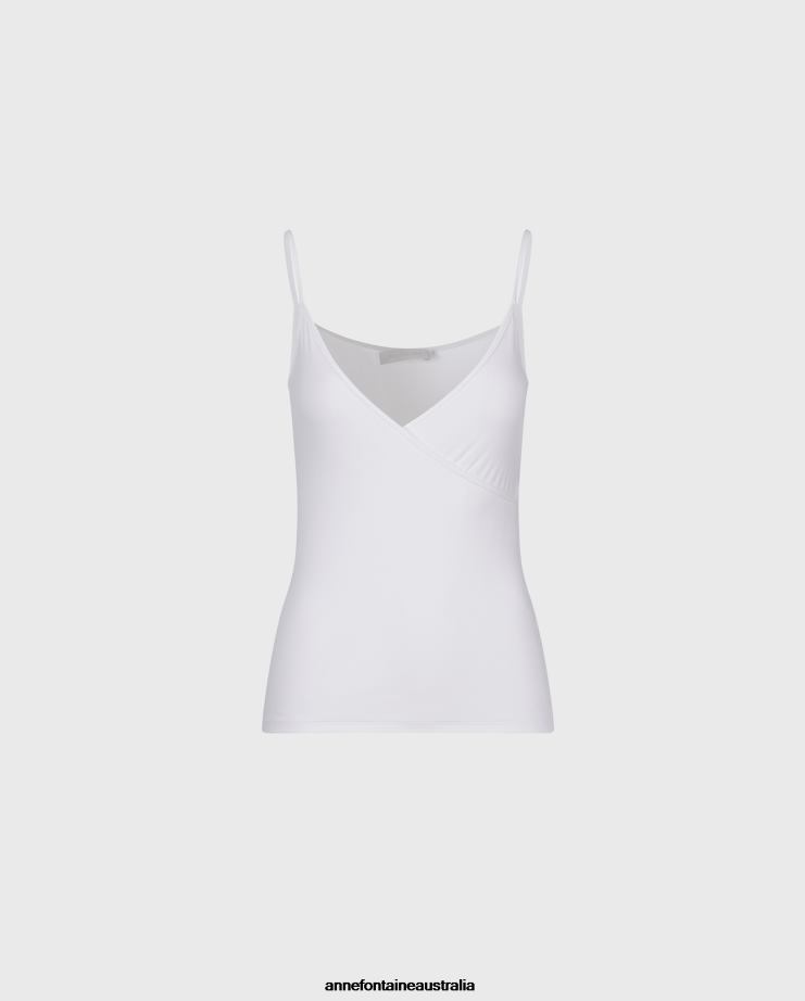 Anne Fontaine Clothing 2VZRJ307 Women Cina Camisole Thin Strap Lightweight Camisole White