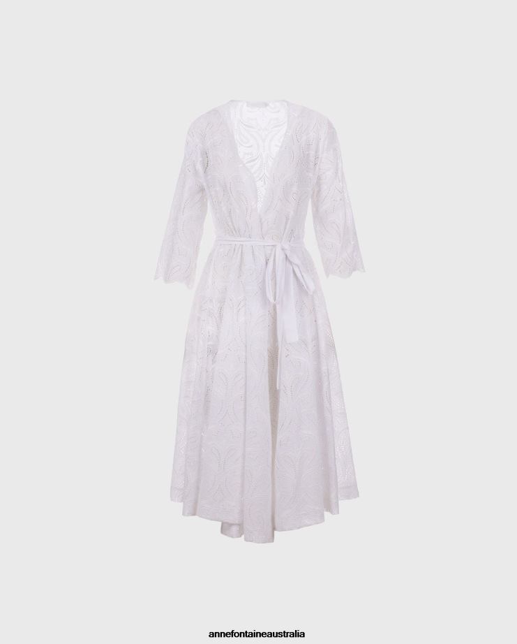 Anne Fontaine Clothing 2VZRJ94 Women Vetea Dress Midi length embroidered eyelet dress White