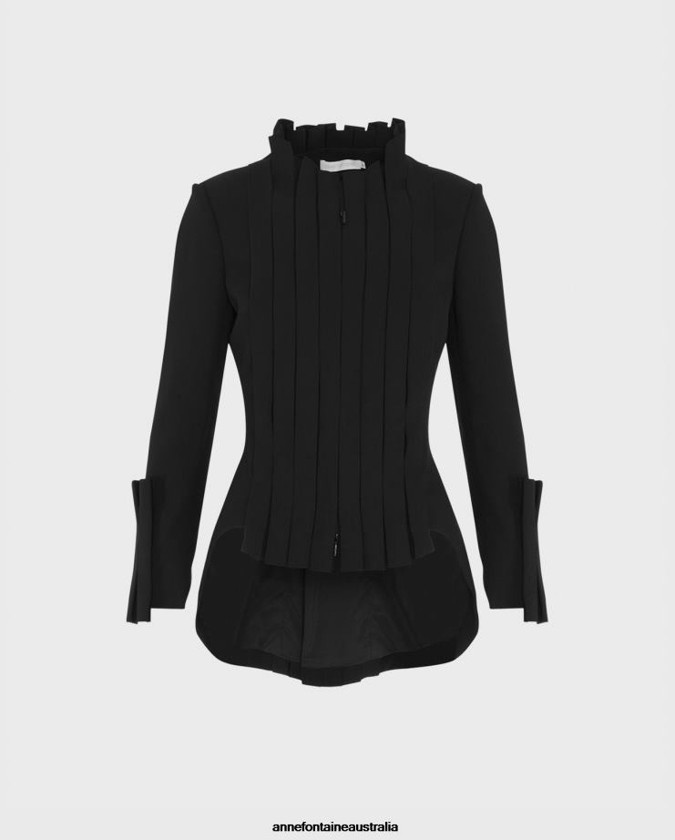Anne Fontaine Clothing 2VZRJ407 Women Secret Jacket Tuxedo-Inspired Jacket Black