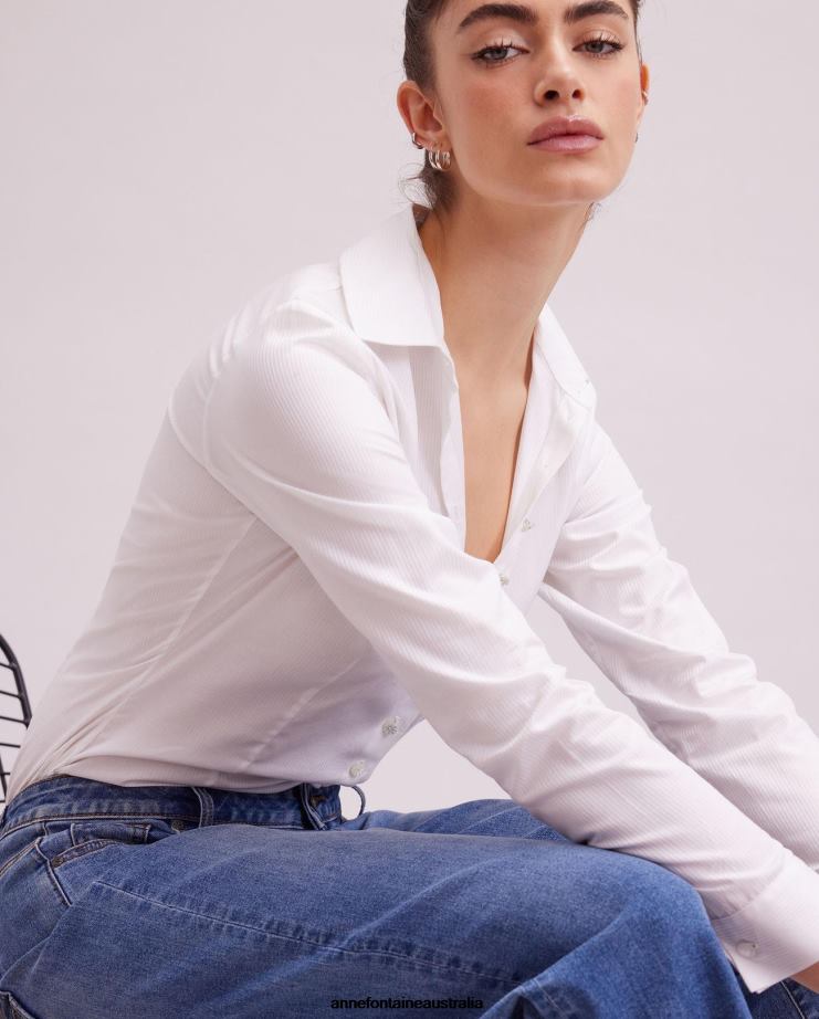 Anne Fontaine Clothing 2VZRJ325 Women Baiona Denim Jean Ankle Length Wide Legged Denim Dark Wash