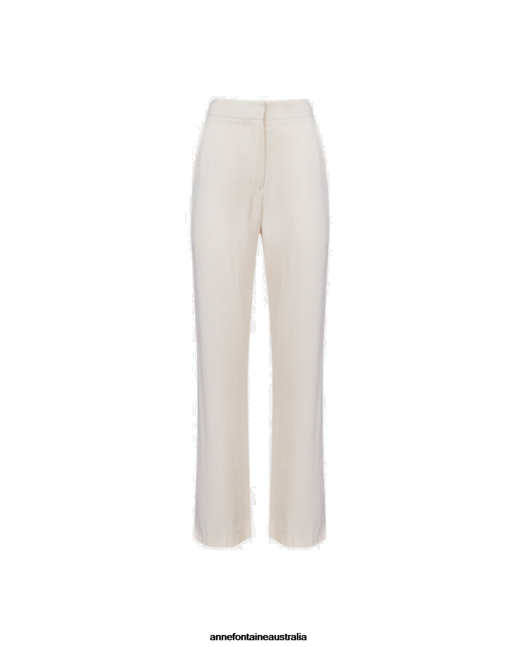 Anne Fontaine Clothing 2VZRJ334 Women Loria Pant High-Rise Wide-Leg Pants White