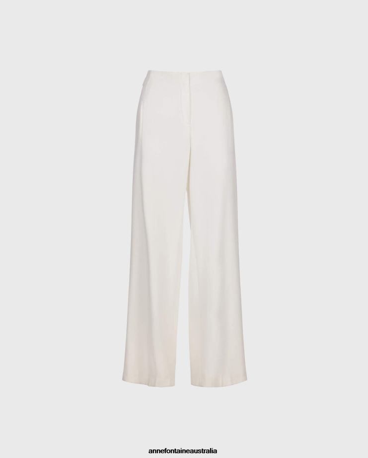 Anne Fontaine Clothing 2VZRJ355 Women Preston Pant Oversized Wide-Leg Pants White