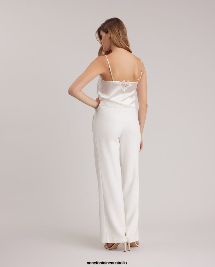 Anne Fontaine Clothing 2VZRJ355 Women Preston Pant Oversized Wide-Leg Pants White