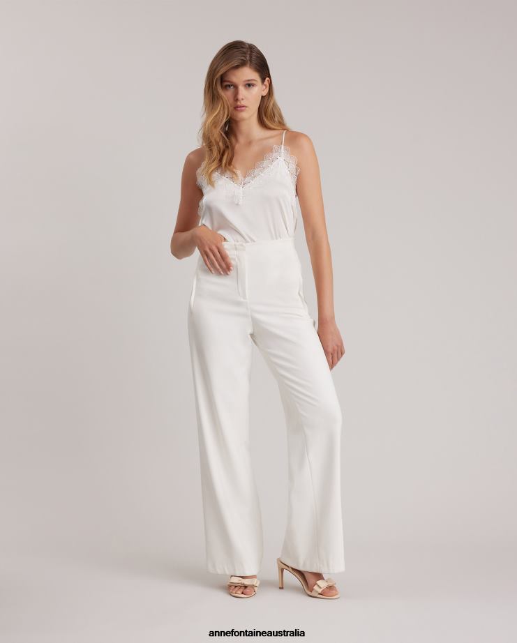Anne Fontaine Clothing 2VZRJ355 Women Preston Pant Oversized Wide-Leg Pants White