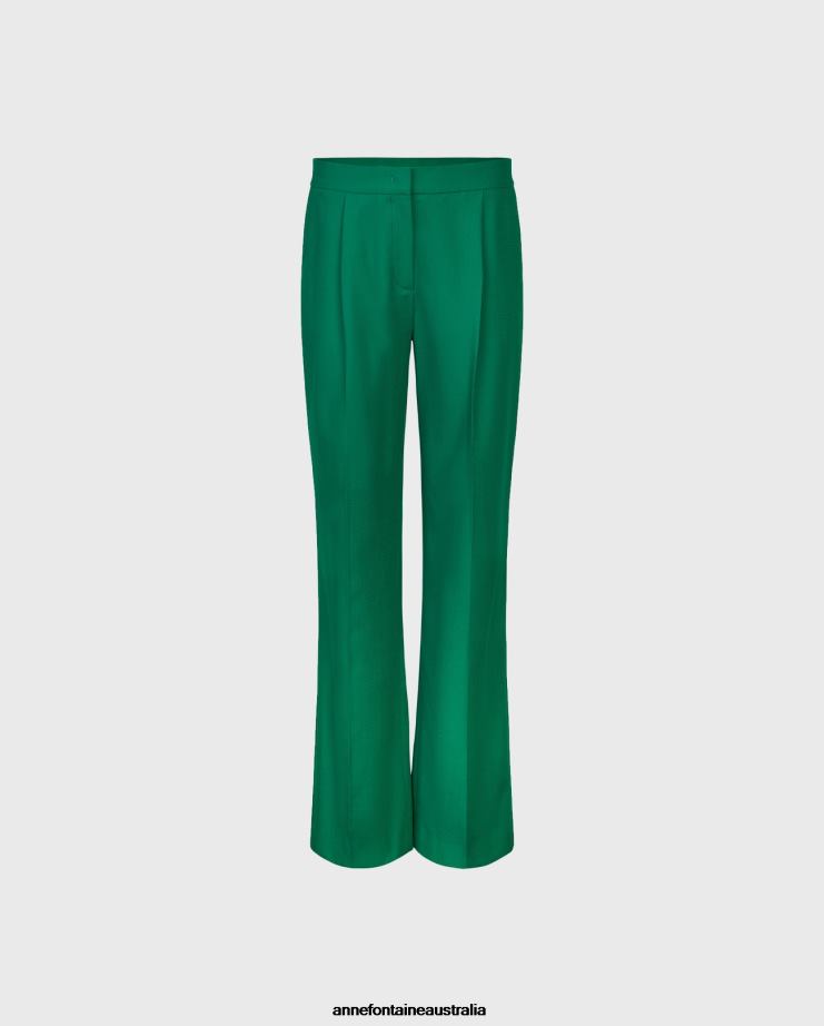 Anne Fontaine Clothing 2VZRJ367 Women Stanford Pant Wide Leg Pant Green