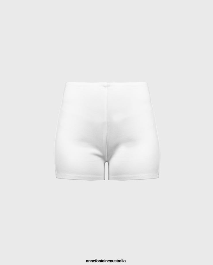 Anne Fontaine Clothing 2VZRJ341 Women Sana Short Stretch Jersey Biker Shorts White