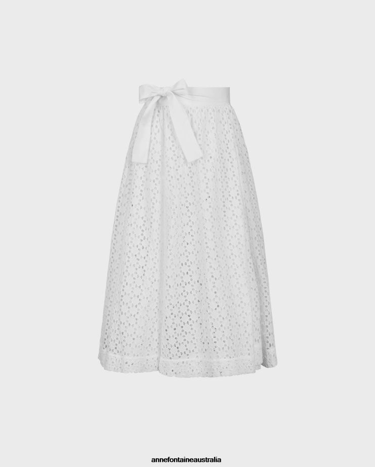 Anne Fontaine Clothing 2VZRJ353 Women Cagliari Skirt A-line wrap style skirt White