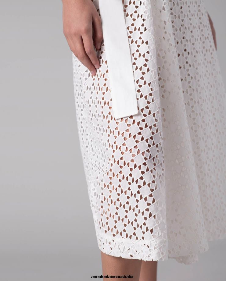 Anne Fontaine Clothing 2VZRJ353 Women Cagliari Skirt A-line wrap style skirt White