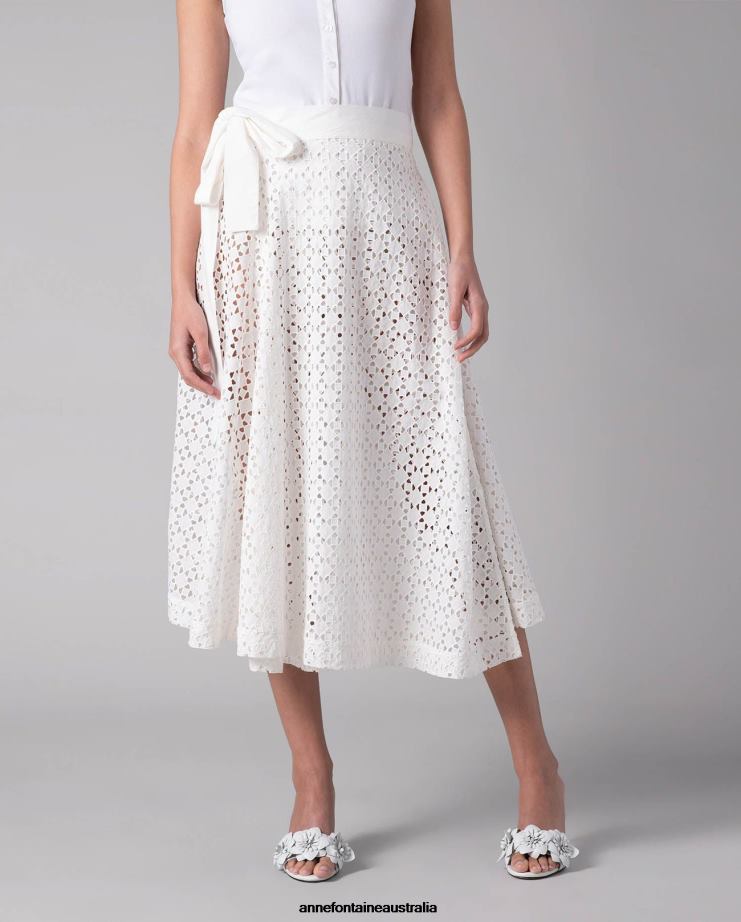 Anne Fontaine Clothing 2VZRJ353 Women Cagliari Skirt A-line wrap style skirt White