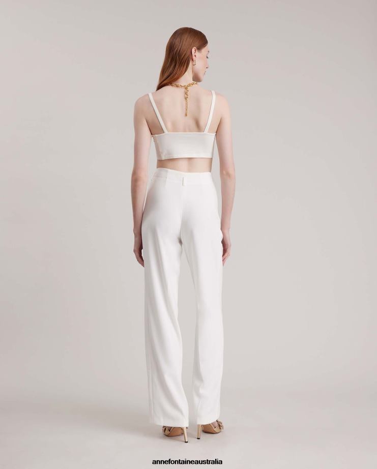 Anne Fontaine Clothing 2VZRJ271 Women Delta Bralette Cotton Bralette in Moon White