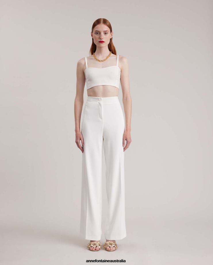 Anne Fontaine Clothing 2VZRJ271 Women Delta Bralette Cotton Bralette in Moon White