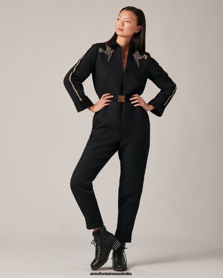 Anne Fontaine Shoes 2VZRJ17 Women Nashville Boot Heeled Boots With Metallic Stud Black