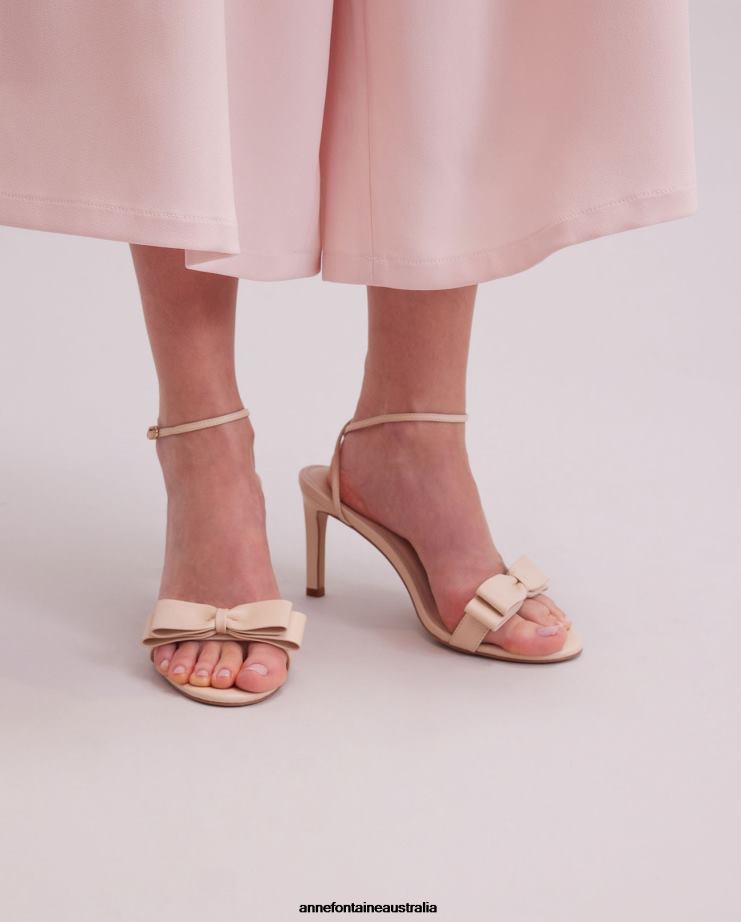 Anne Fontaine Shoes 2VZRJ41 Women Maria Heel High Heel With Bow Detail Beige