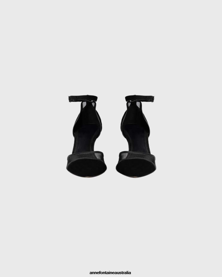 Anne Fontaine Shoes 2VZRJ47 Women Gisella-Orsay Heel Pump With Suede and Mesh Details Black