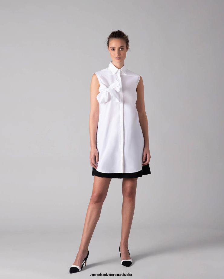 Anne Fontaine Shoes 2VZRJ52 Women Jakie Heel Classic Slingback Heel Leather Black/White