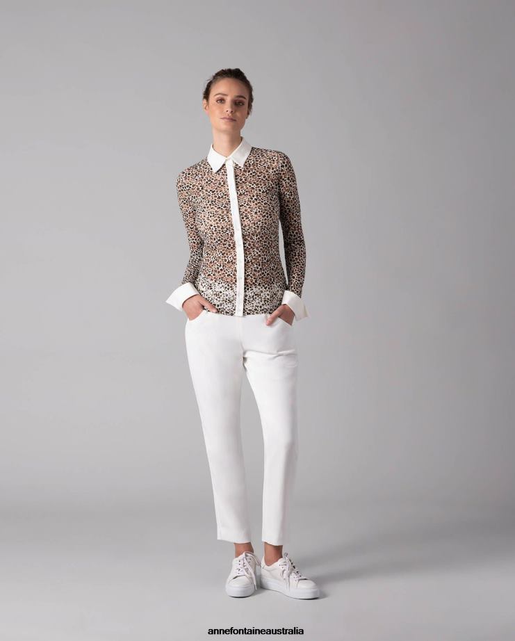 Anne Fontaine Shoes 2VZRJ3 Women Ugo Sneaker Leather Sneakers With Removable Flowers White