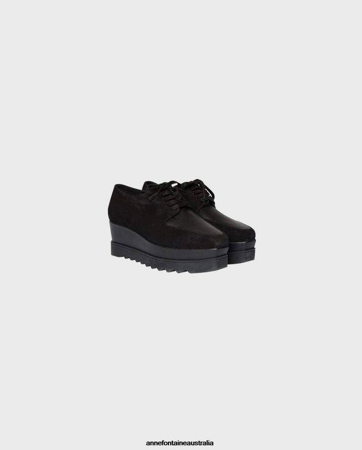 Anne Fontaine Shoes 2VZRJ6 Women Georgio Sneaker Platform Sneakers With Removable Fringe Black